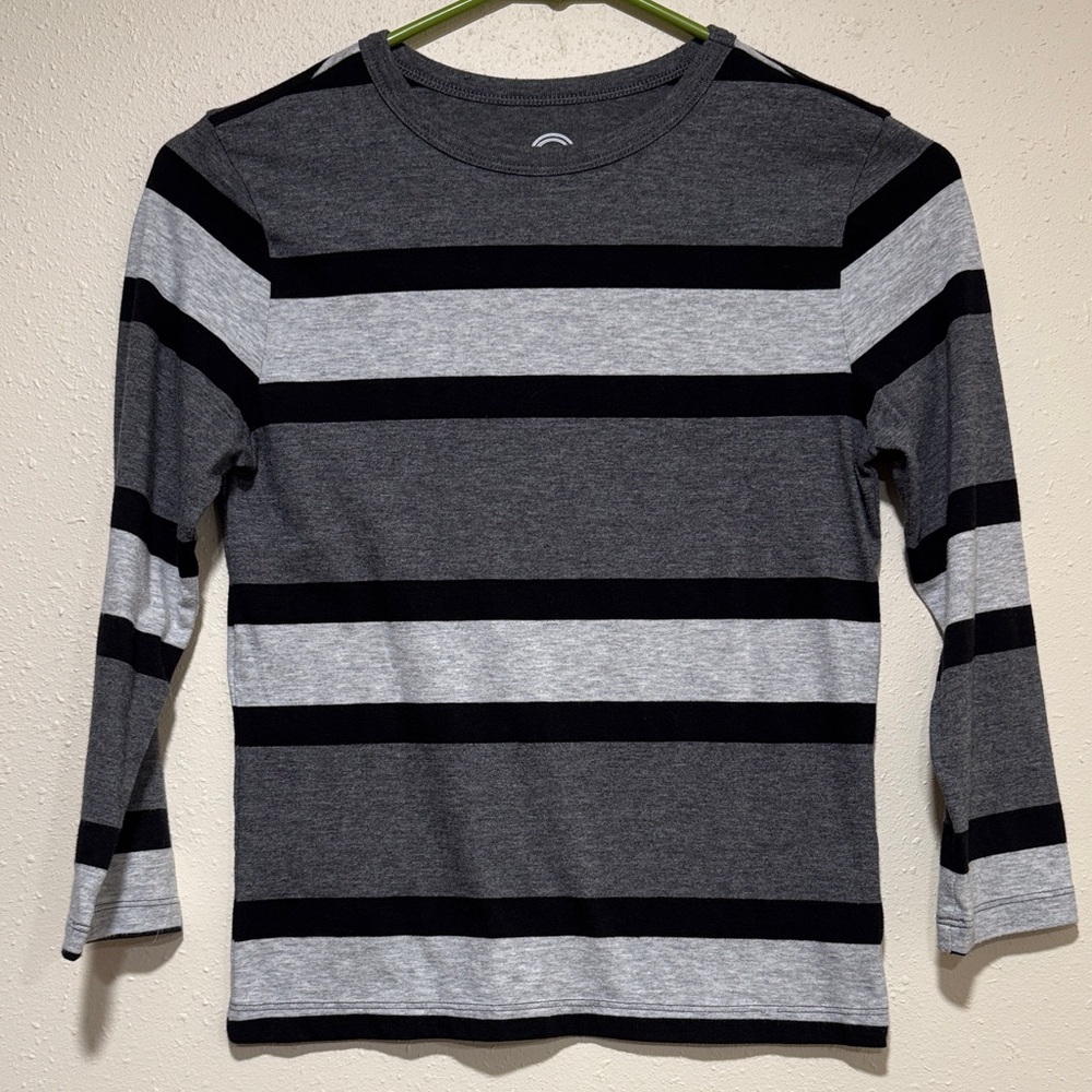 5/20$ Wonder Nation Charcoal and Black Striped Tee
